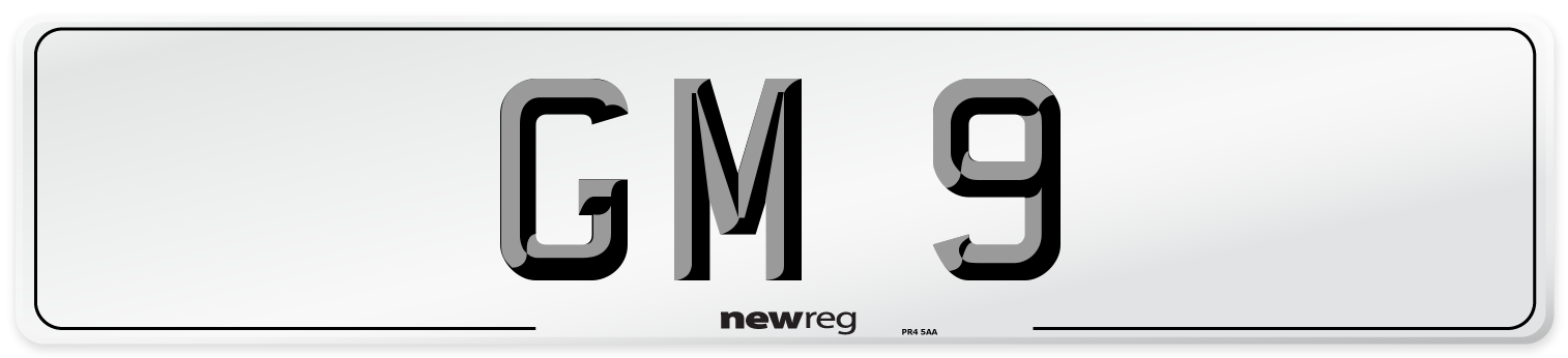 GM 9 Number Plate from New Reg